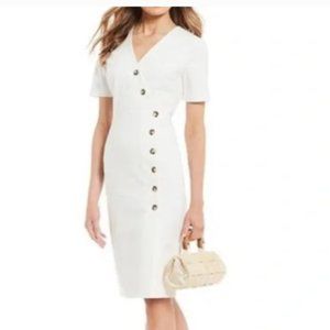 Alex Marie Morgan‎ Button Down White Midi Dress Size 6